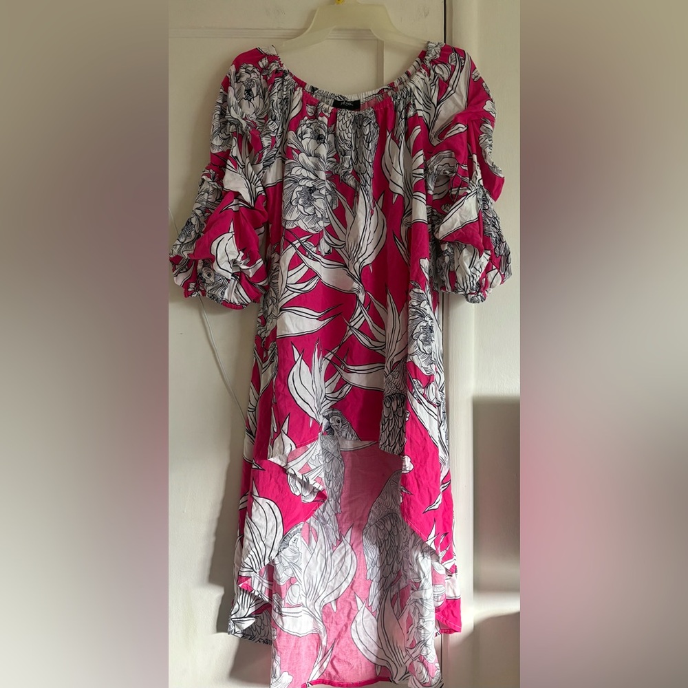 MSK Pink and White Patterned Dress